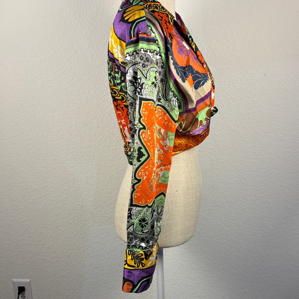 Zara Multicolor Patterned Crop Top - image 4